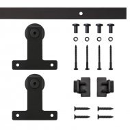 Front Mount Miniature Rolling Standard Single Track Barn Door Hardware Kit Front Mount Miniature Rolling Standard Single Track Barn Door Hardware Kit