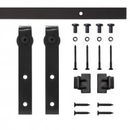 Flat-End Hook Miniature Rolling Standard Single Track Barn Door Hardware Kit Flat-End Hook Miniature Rolling Standard Single Track Barn Door Hardware Kit