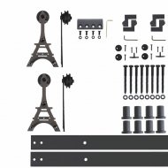 Eiffel Double Standard Barn Door Hardware Kit Eiffel Double Standard Barn Door Hardware Kit